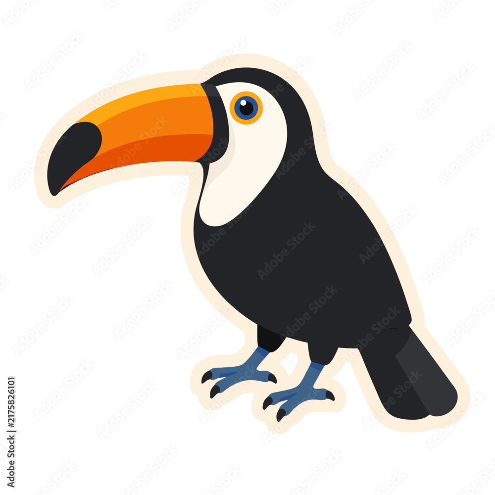 Naklejka premium toucan bird vector illustration