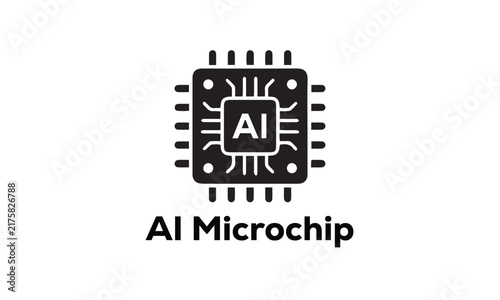 AI Microchip Technology Icon – Artificial Intelligence Semiconductor Processor Symbol