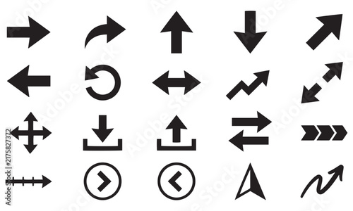 Universal Directional Arrow Icons Set – Navigation, Movement and Interface Symbols