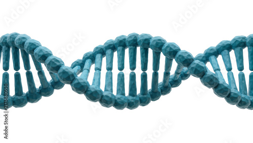 Bild auf Leinwand Blue DNA double helix structure, isolated on transparent background