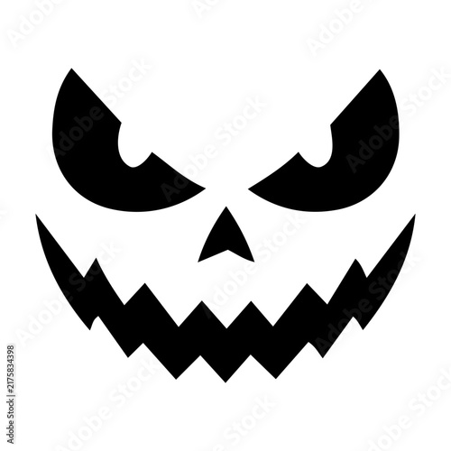 Scary Pumpkin Face with Evil Eyes and Grinning Teeth for Halloween Celebrations and Festivities