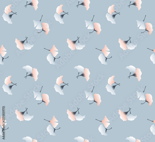 Japanese Fluffy Flower Vector Seamless Pattern