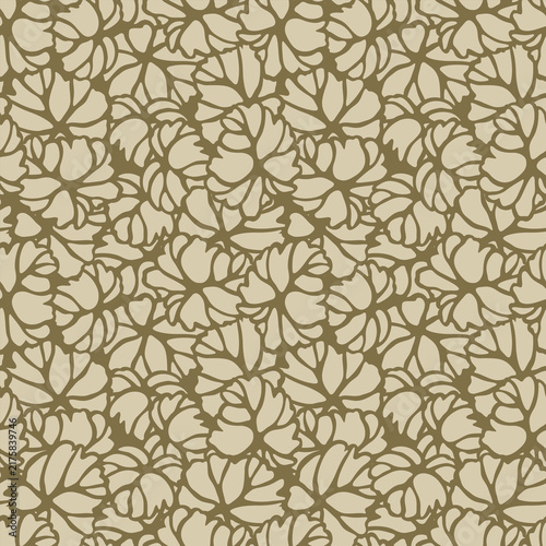 Japanese Overlap Flower Vector Seamless Pattern