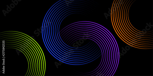 Circle line pattern. Glowing swirl circular lines. Futuristic abstract background for creative graphic design. Vector illustration.