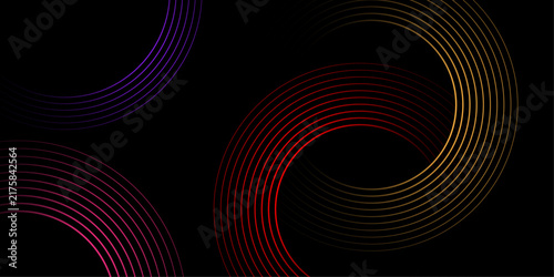 Circle line pattern. Glowing swirl circular lines. Futuristic abstract background for creative graphic design. Vector illustration.