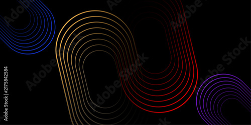 Circle line pattern. Glowing swirl circular lines. Futuristic abstract background for creative graphic design. Vector illustration.