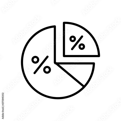 Pie chart percentage discount share distribution line icon