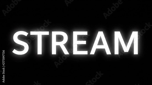 Stream Large Text in Bright White On Black Background