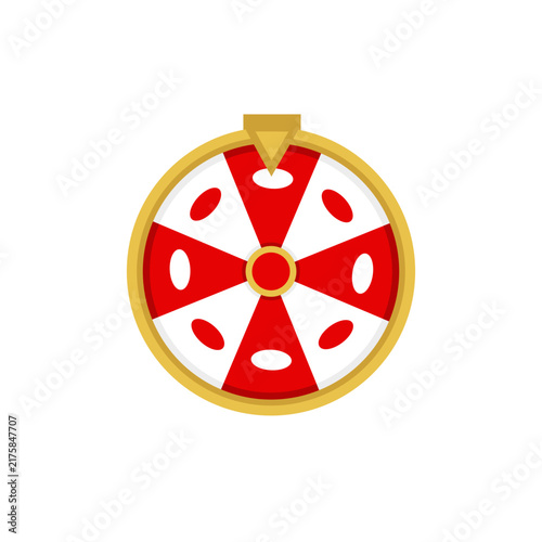 Spin Wheel Vector Graphic with Gold Frame for Jackpot and Casino Design