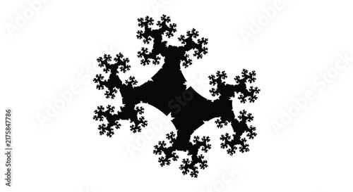 Bild auf Leinwand Black fractal shape on a white background detailed geometric design