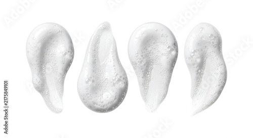 Konstfotografi White cosmetic soap foam bubbles set isolated on transparent background for skincare product marketing