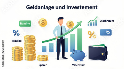 Businessman managing financial investment and savings growth