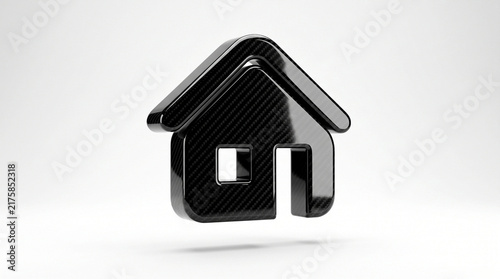 Carbon fiber house icon