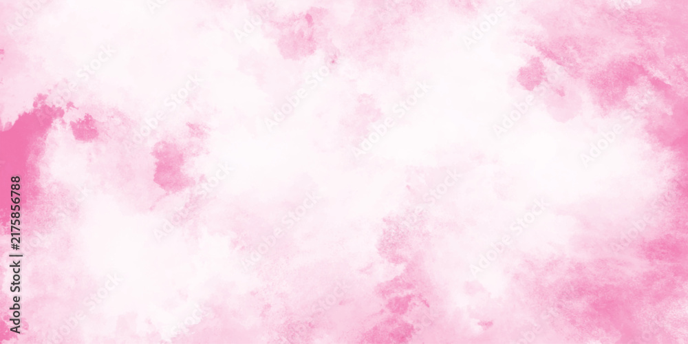 Fototapeta premium pink background with texture pink background with watercolor Pink scraped grungy background Paint brush paper textured stain canvas element. Pastel soft watercolor pink texture with smoke
