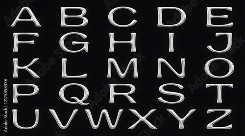 Liquid Chrome Organic Alphabet A to Z