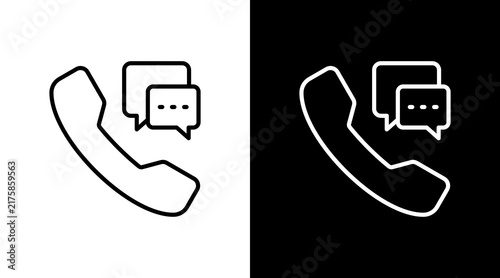 Obraz na płótnie Call Center With Icon Set Design