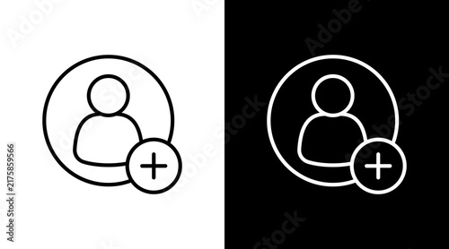 Obraz na płótnie Add User With Icon Set Design