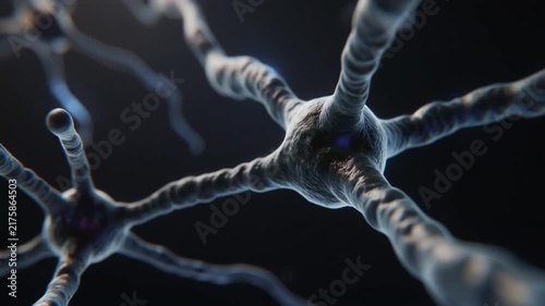 Glowing Neurons Firing Electrical Signals, Neuroscience Concept