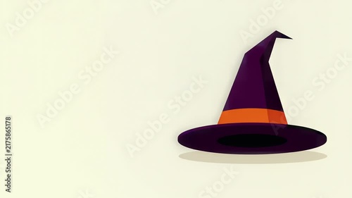 Floating witch hat illustration with sparkles for halloween graphics