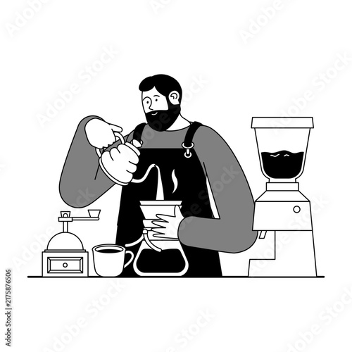 Cafe Handdrawn Outline Concept