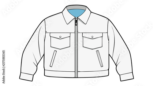 Editable Vector Illustration of a Classic White Bomber Jacket