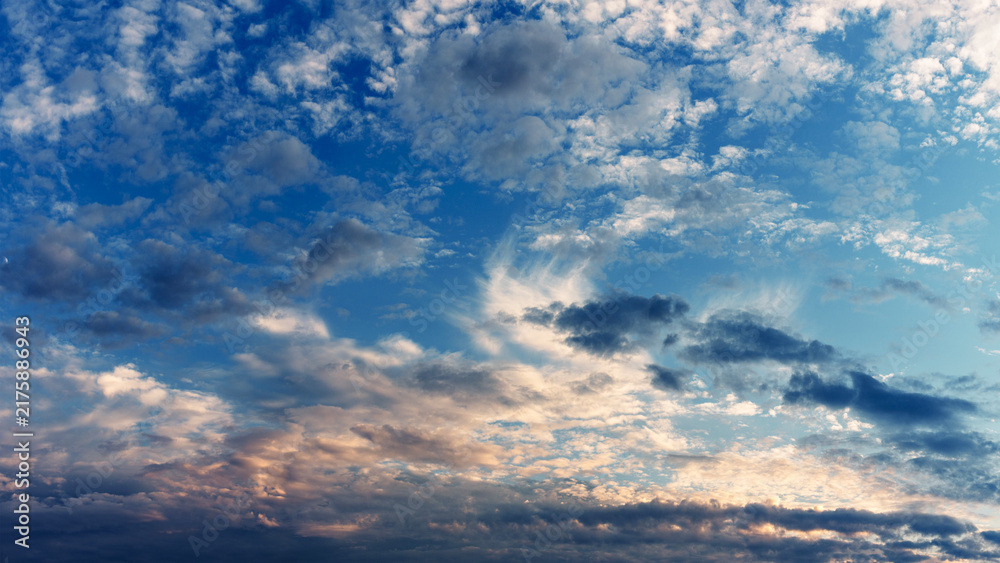 Fototapeta premium Panoramic view of a cloudy sky background