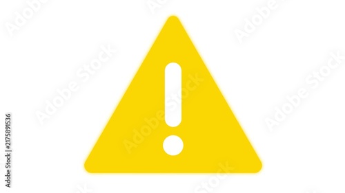 Minimalist Yellow Warning Triangle Exclamation Mark Loop Background