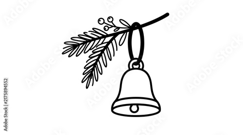 Bild auf Leinwand christmas bells isolated on white