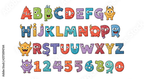 Cute Monster Alphabet Letters and Numbers, Cartoon ABC, Educational Kids Learning