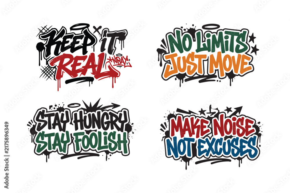 Obraz premium quote vector typography set of graffiti for t shirt