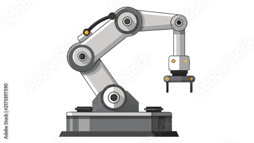 Robotic Arm Industrial Automation Technology Editable Vector Illustration