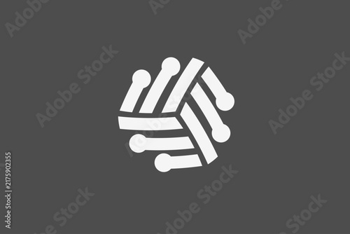 circle geometric technology modern logo