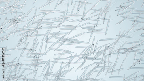 Foto microscopic spicule bundle active ingredient blue background 3d render