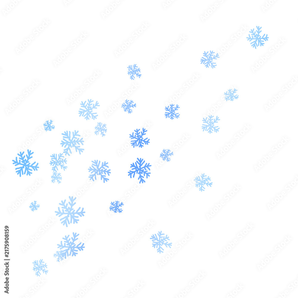 Fototapeta premium Blue Falling Snowflakes PNG Transparent Christmas Illustration