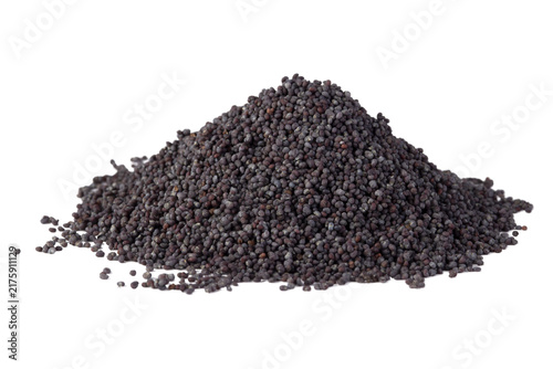 Poppy Seeds Pile Isolated on Transparent Background, Culinary Baking Ingredient