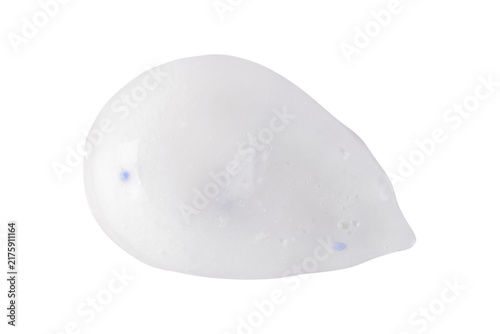 White Facial Cleansing Foam Smear Isolated on Transparent Background, Skincare Product Texture