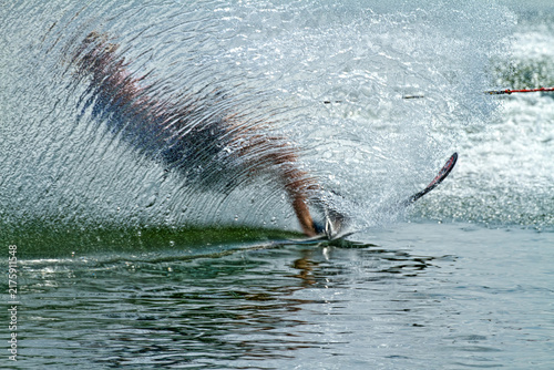 Photography water sking player