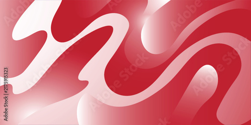 Premium Abstract Fluid Waves in red and white with Organic Curves