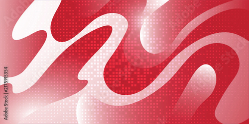 Premium Abstract Fluid Waves in red and white with Organic Curves