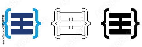 Obraz na płótnie Multicolor Microchip Code Icon Set with Filled and Outline Styles for Software Development Programming Computer Hardware Coding and Embedded Systems Isolated on Transparent Background