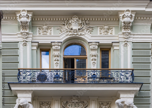 detail of the facade of a building