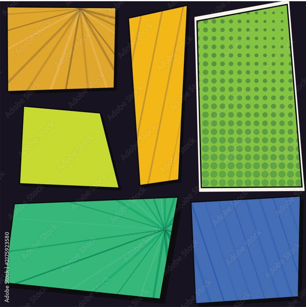 Fototapeta premium Abstract Geometric Colorful Panels with Line and Dot Patterns