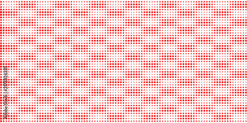 Red square pixel halftone gradient texture. Fading checkered gradation wallpaper.