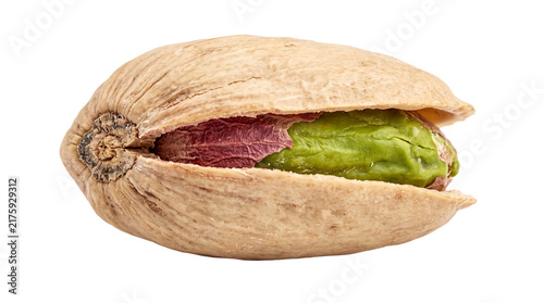 Fresh healthy raw pistachio nut with open shell transparent background