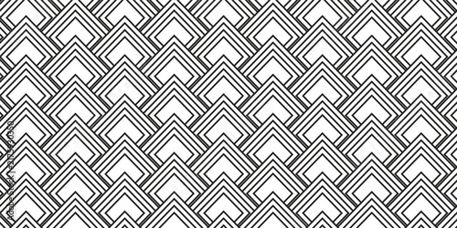 Black and White Art Deco Geometric Seamless Pattern
