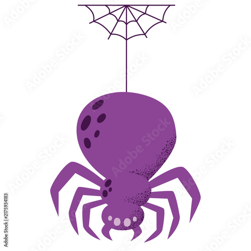Halloween Spider on a web illustration vector