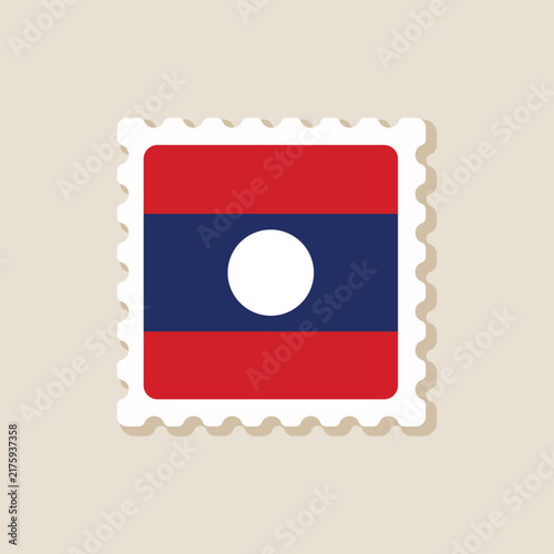 Cuadro en lienzo Laos Flag Postage Stamp Icon