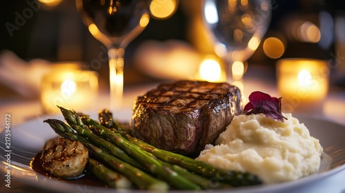 Gourmet meal presentation on plate