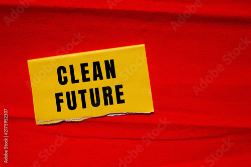 Obraz na plátně Clean Future text concept photo, promoting sustainability and hope