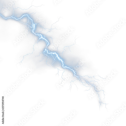 Glowing Blue Electric Bolt with Dynamic Lightning Effect